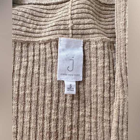 Jones New York Small Mocha Women’s Ribbed Cardigan - Earth Tone Cardigan - Picture 4 of 8